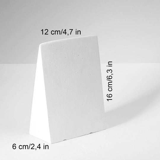 Slanted necklace display block with dimensions for necklace, pendant and jewelry retail display