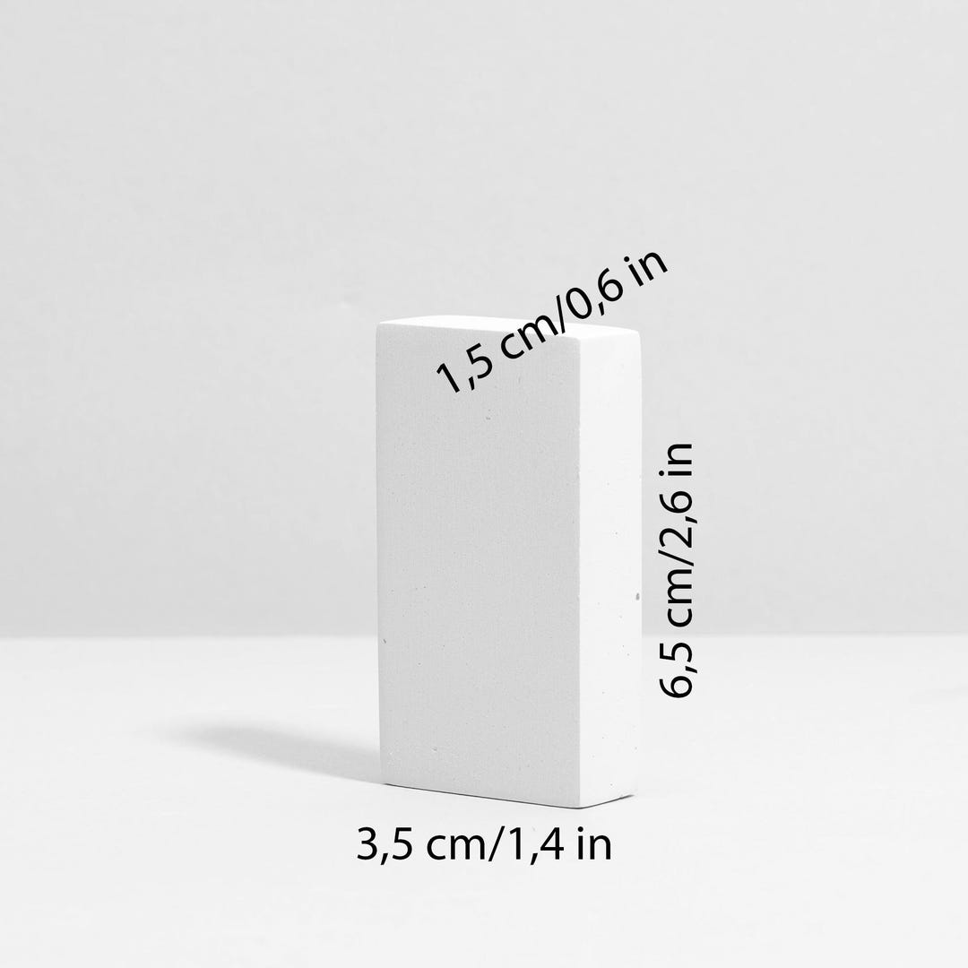 White display block approx. 6.5 x 3.8 x 3.5 cm with matte finish