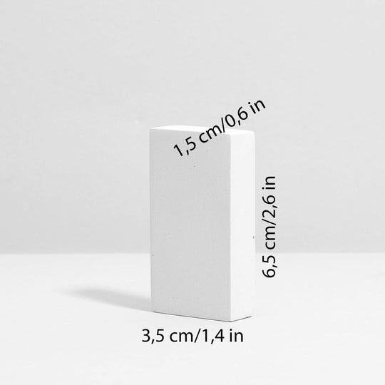 White display block approx. 6.5 x 3.8 x 3.5 cm with matte finish