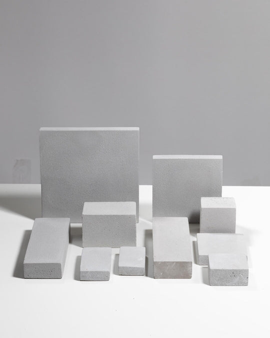 Modular Jewelry Display Block Set of Ten in Light Grey