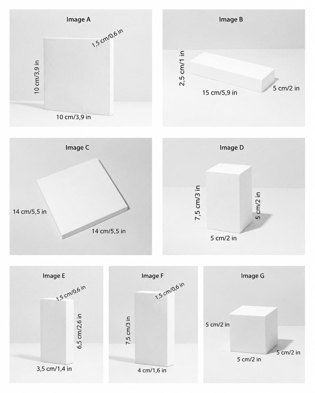 Modular Jewelry Display Block Set of Ten in Light Grey
