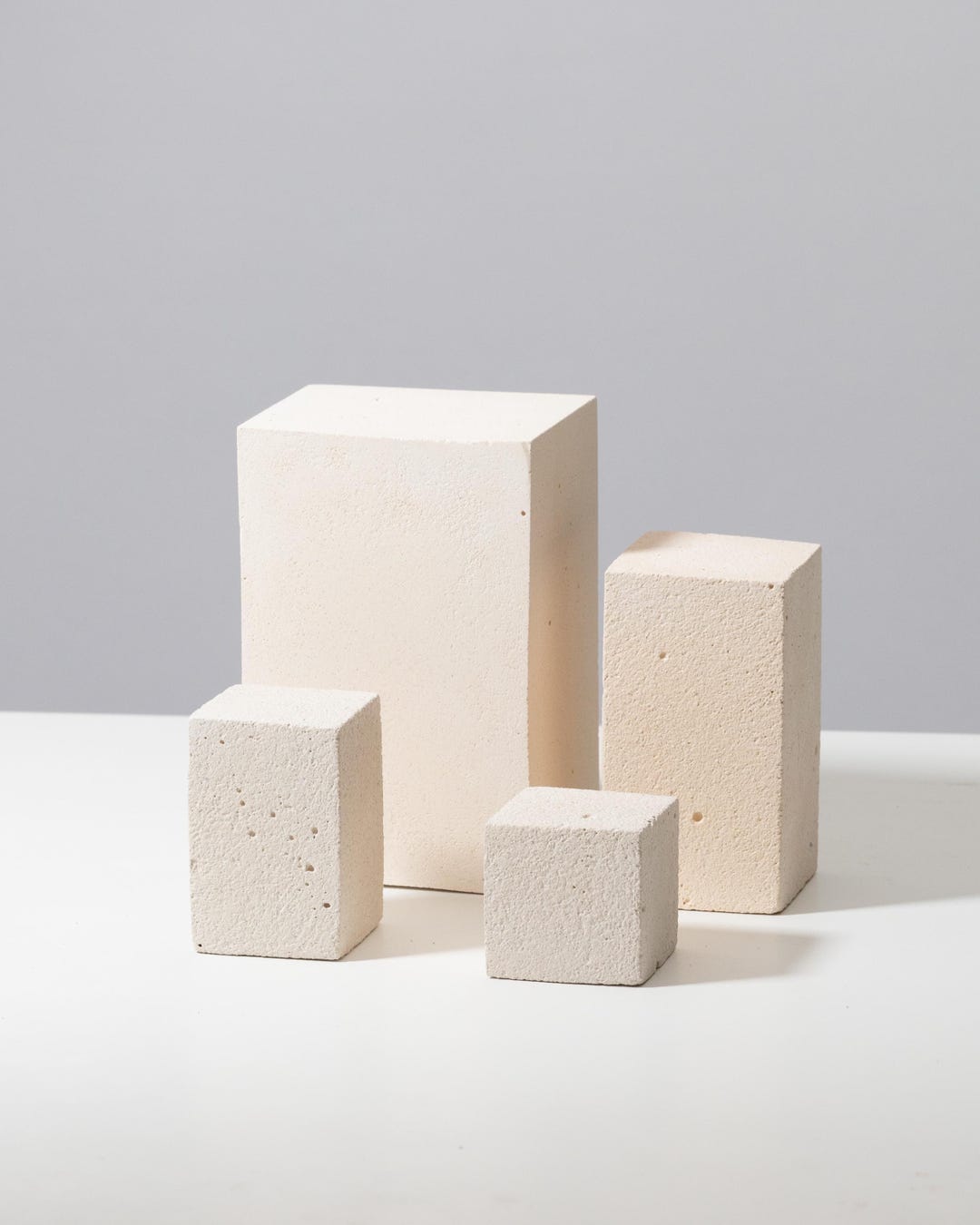 Textured Jewelry Counter Display Block Set of Four in Off White