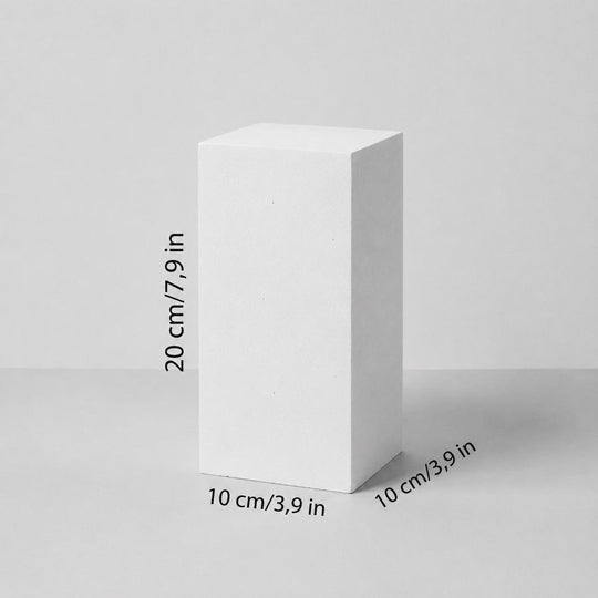 White rectangular display pedestal approx. 20 x 10 x 10 cm