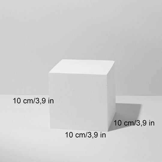 White display cube 10 x 10 x 10 cm with matte finish