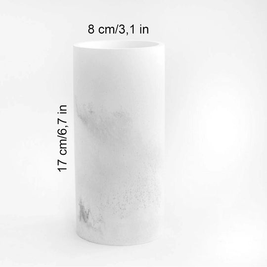 Cylinder podium trio styled for product photography with matte mineral finish
