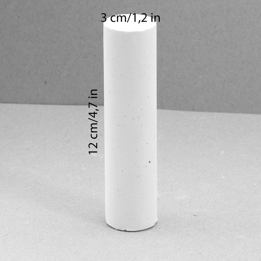 Tall display cylinder, approx. 3 cm diameter x 12 cm height / 1.2 x 4.7 in