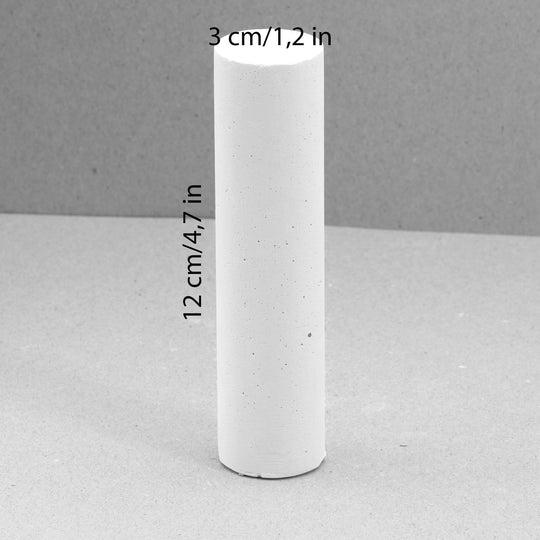 Tall display cylinder, approx. 3 cm diameter x 12 cm height / 1.2 x 4.7 in