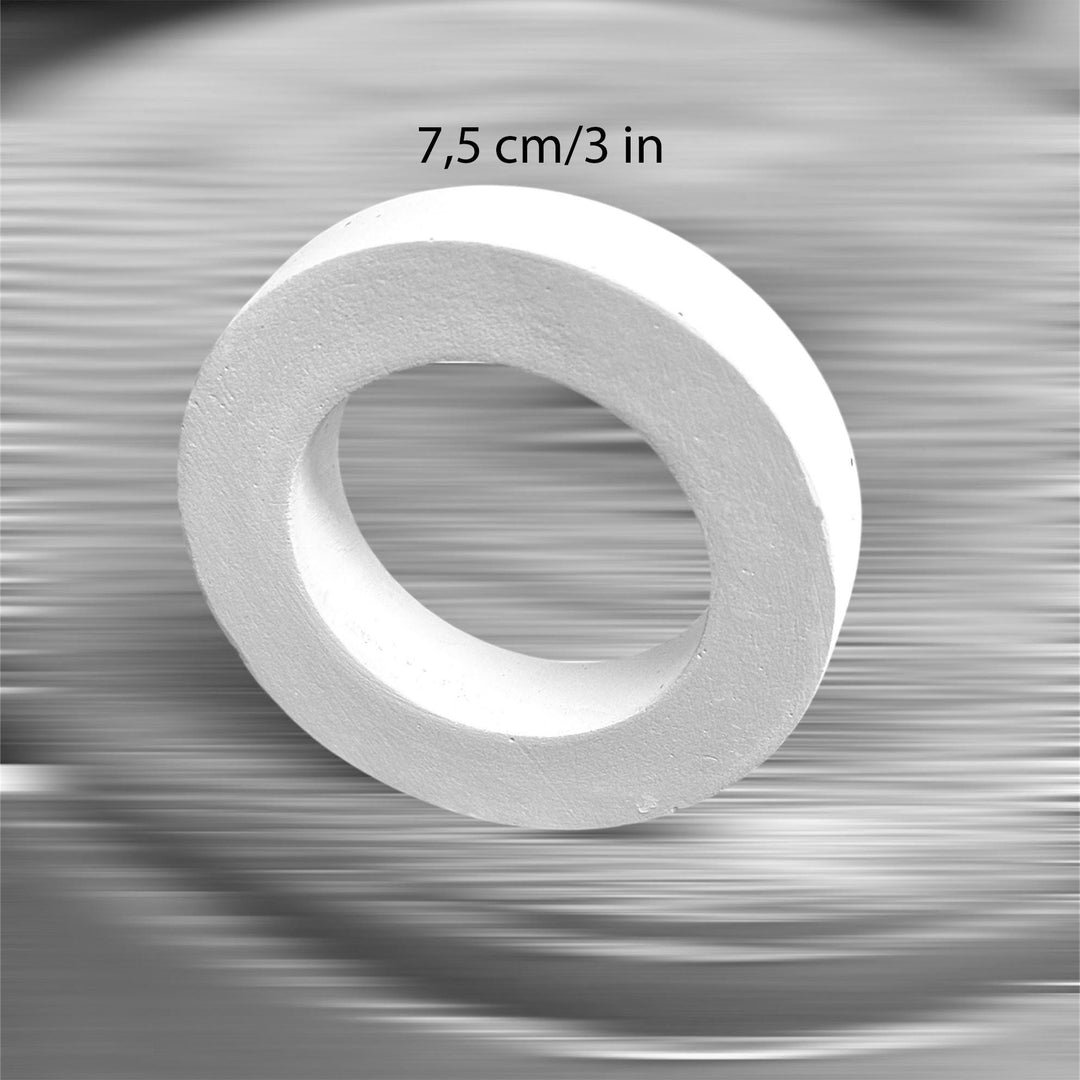 Plaster display ring with measurement 7.5 cm diameter